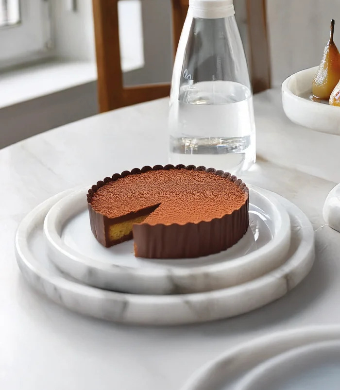 BADEM EZMESİ DOLGULU ÇİKOLATA GANAJ PASTA