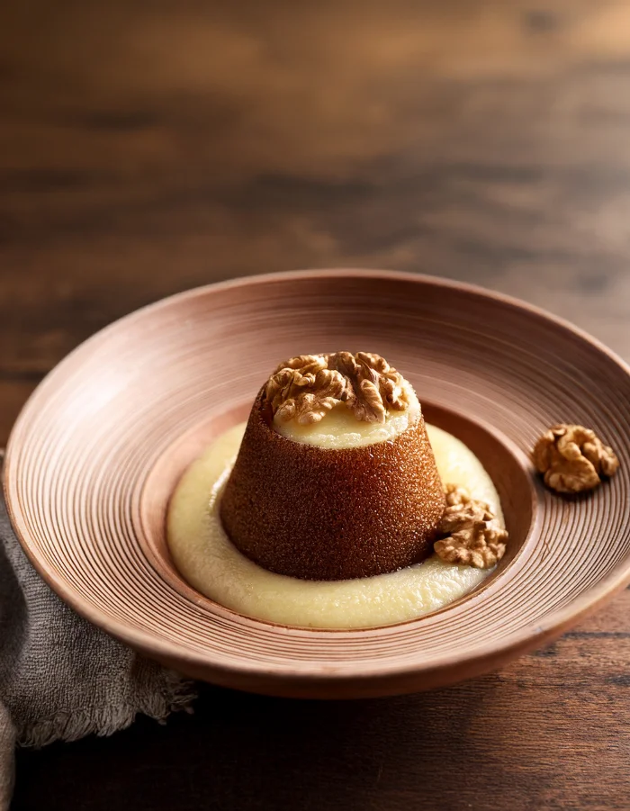 İRMİKLİ MUHALLEBİLİ  CEVIZLİ İRMİK HELVASI